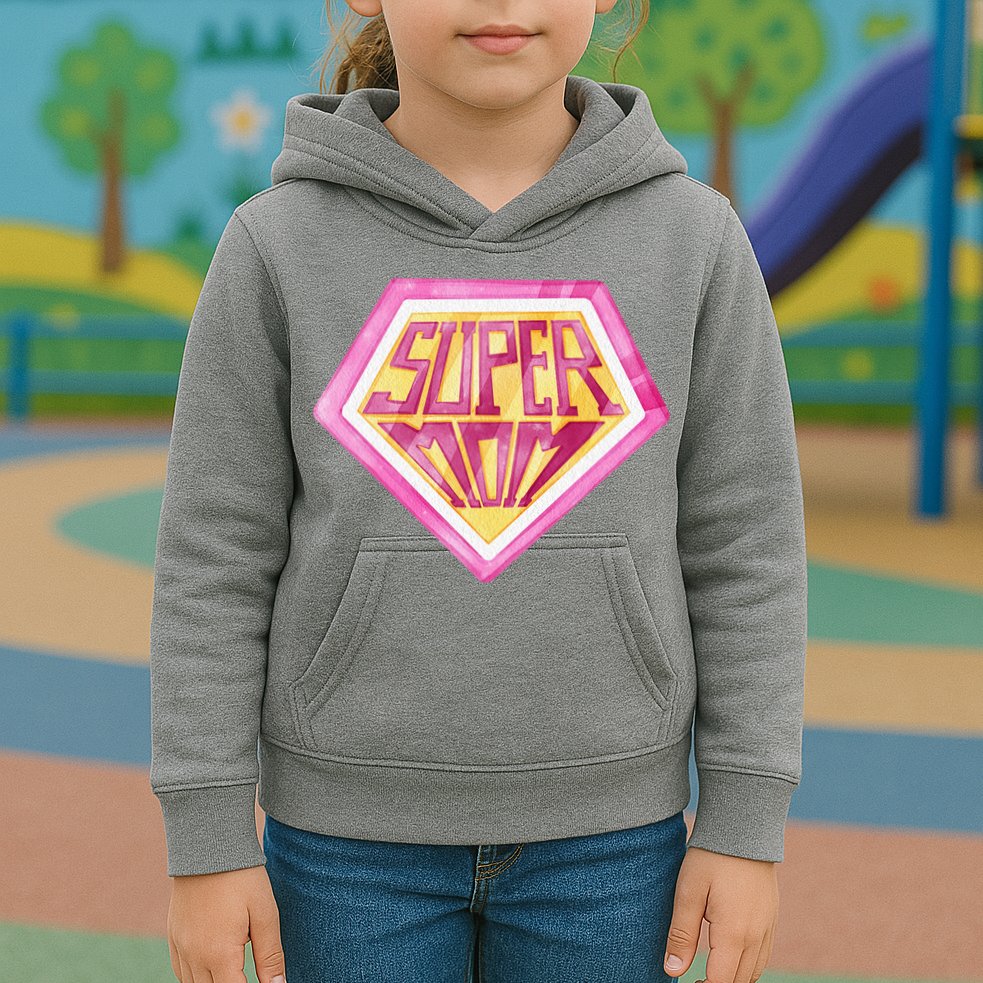 Cute Retro Super Mom Gift For Mother Kids Hoodie