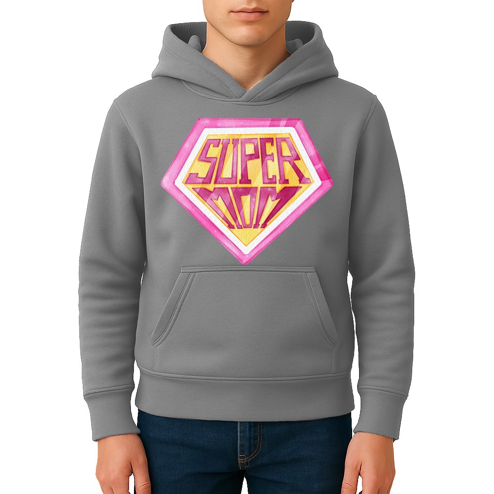 Cute Retro Super Mom Gift For Mother Kids Hoodie