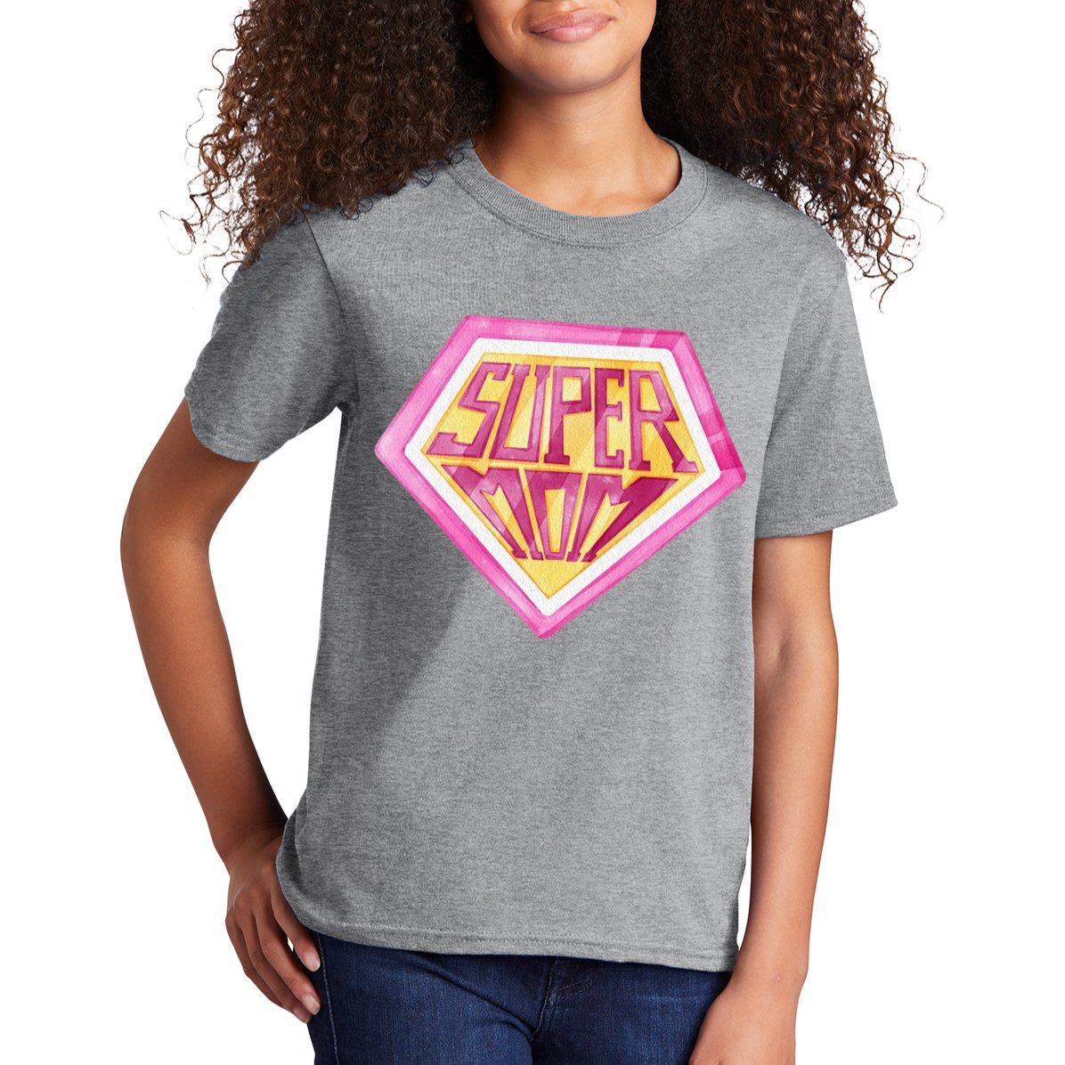 Cute Retro Super Mom Gift For Mother Kids T-Shirt