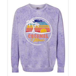 Cozumel Retro Sunset Colorblast Crewneck Sweatshirt