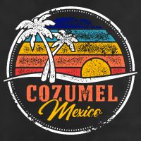 Cozumel Retro Sunset 7 Panel Mesh Trucker Snapback Hat