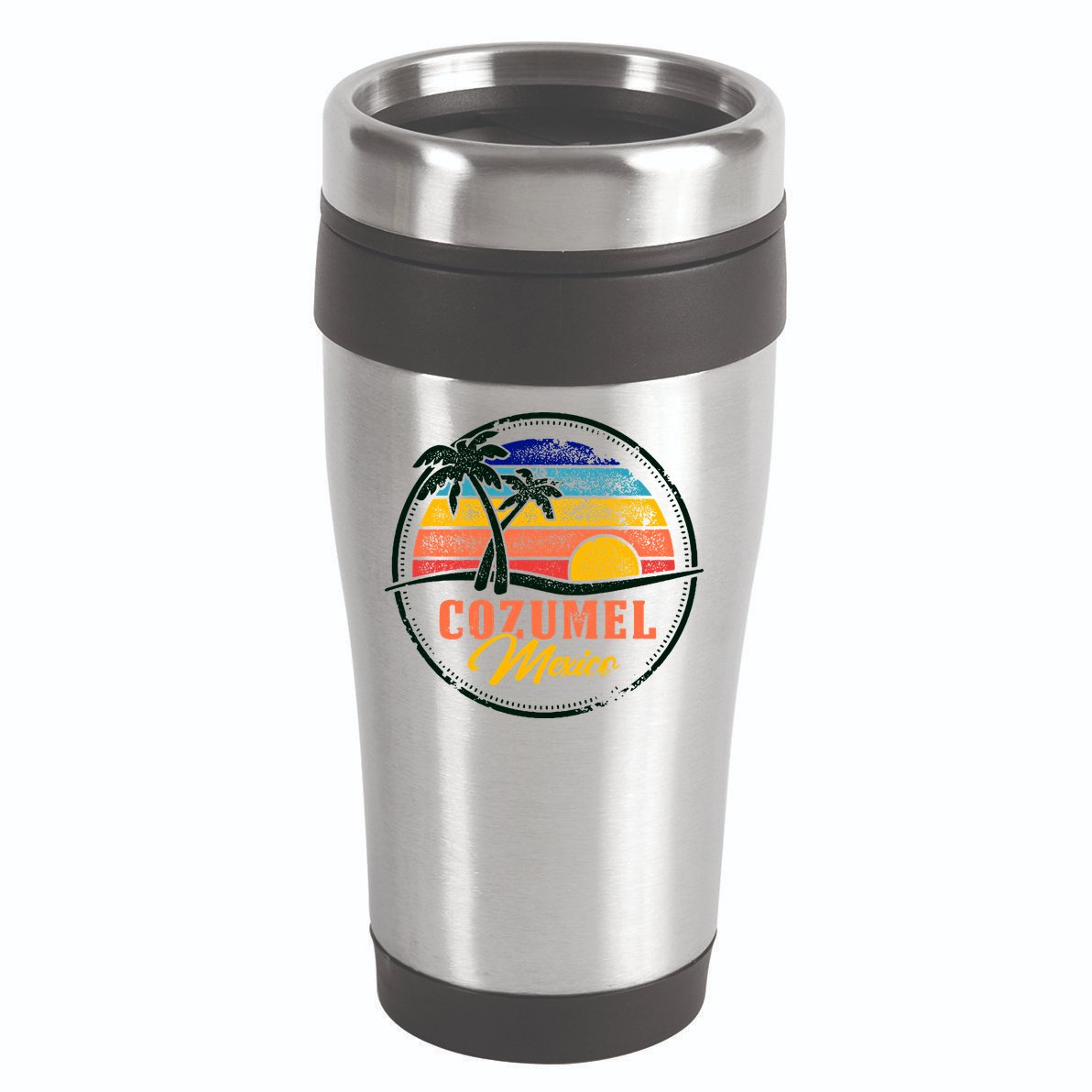 Cozumel Retro Sunset 16oz Travel Tumbler
