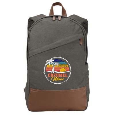 Cozumel Retro Sunset Cotton Canvas Backpack