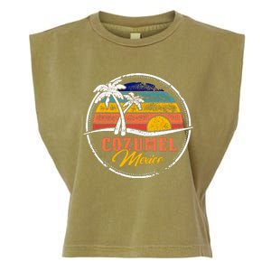 Cozumel Retro Sunset Garment-Dyed Women's Muscle Tee