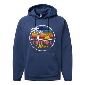 Cozumel Retro Sunset Performance Fleece Hoodie