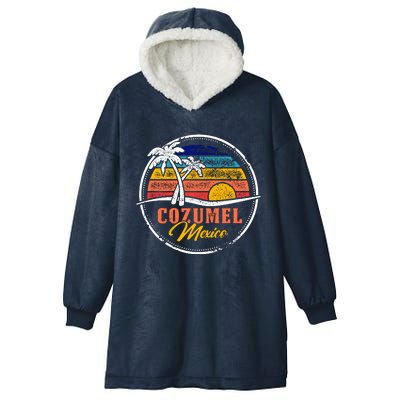 Cozumel Retro Sunset Hooded Wearable Blanket