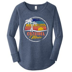 Cozumel Retro Sunset Women's Perfect Tri Tunic Long Sleeve Shirt