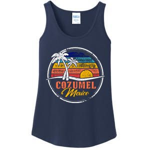 Cozumel Retro Sunset Ladies Essential Tank