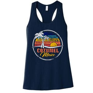 Cozumel Retro Sunset Women's Racerback Tank