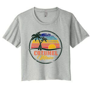 Cozumel Retro Sunset Women's Crop Top Tee