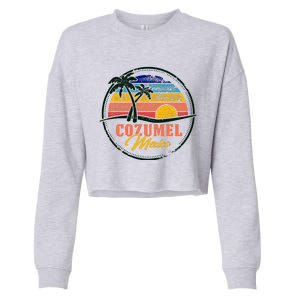 Cozumel Retro Sunset Cropped Pullover Crew