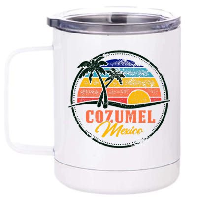 Cozumel Retro Sunset 12 oz Stainless Steel Tumbler Cup