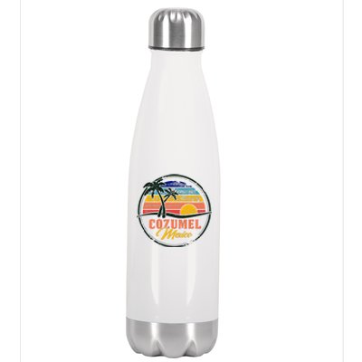 Cozumel Retro Sunset Stainless Steel Insulated Water Bottle