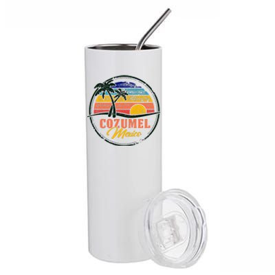 Cozumel Retro Sunset Stainless Steel Tumbler