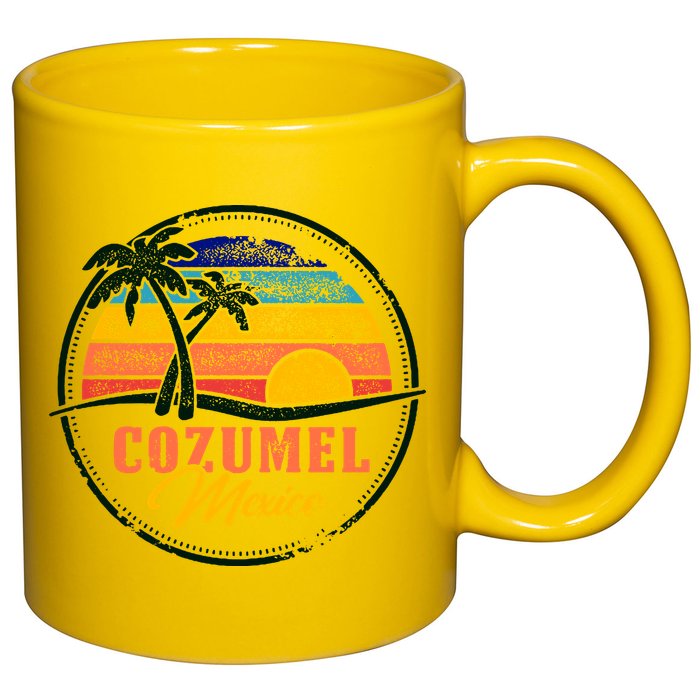 Cozumel Retro Sunset 11oz C Handle Ceramic Mug