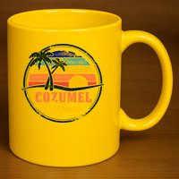 Cozumel Retro Sunset 11oz C Handle Ceramic Mug