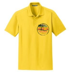 Cozumel Retro Sunset Dry Zone Grid Polo