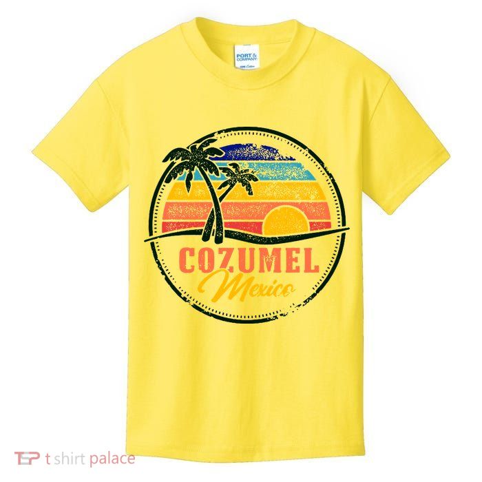 Cozumel Retro Sunset Kids T-Shirt