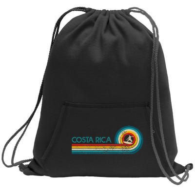 Costa Rica Surf Vintage Beach Surfer Surfing Sweatshirt Cinch Pack Bag