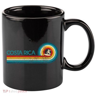 Costa Rica Surf Vintage Beach Surfer Surfing 11oz C Handle Ceramic Mug