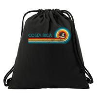 Costa Rica Surf Vintage Beach Surfer Surfing Drawstring Bag