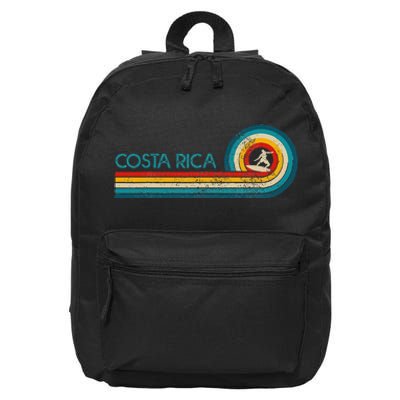 Costa Rica Surf Vintage Beach Surfer Surfing 16 in Basic Backpack