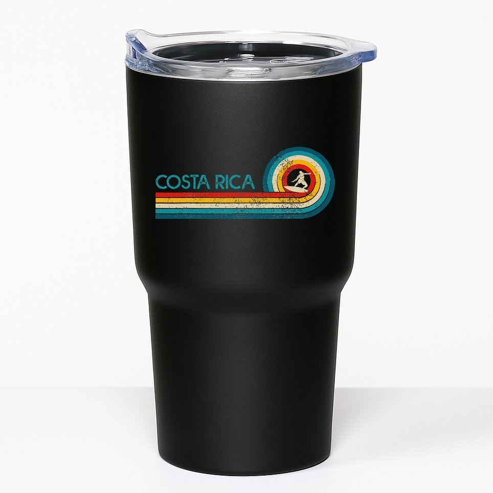 Costa Rica Surf Vintage Beach Surfer Surfing Tumbler