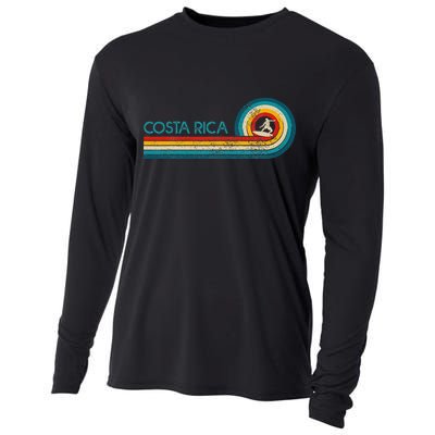 Costa Rica Surf Vintage Beach Surfer Surfing Cooling Performance Long Sleeve Crew