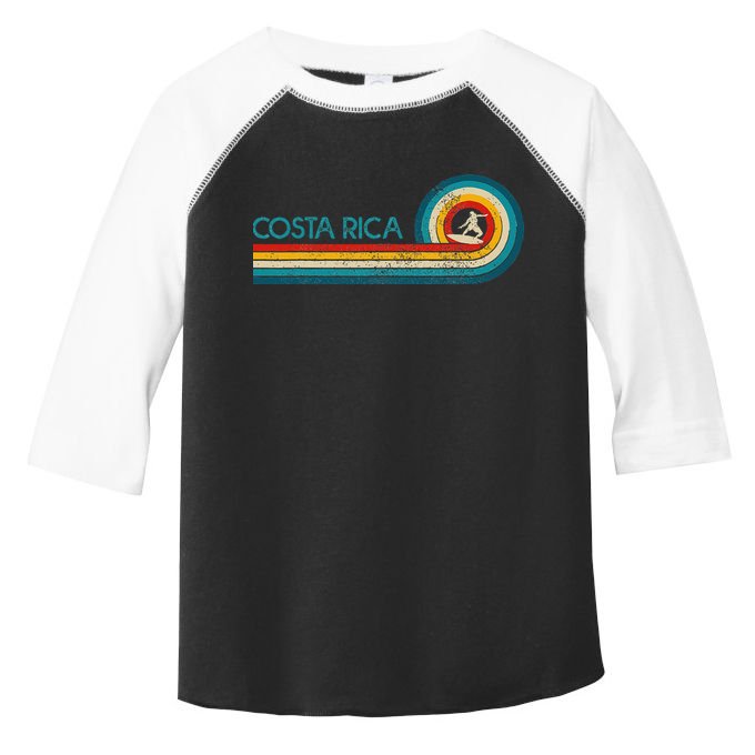Costa Rica Surf Vintage Beach Surfer Surfing Toddler Fine Jersey T-Shirt