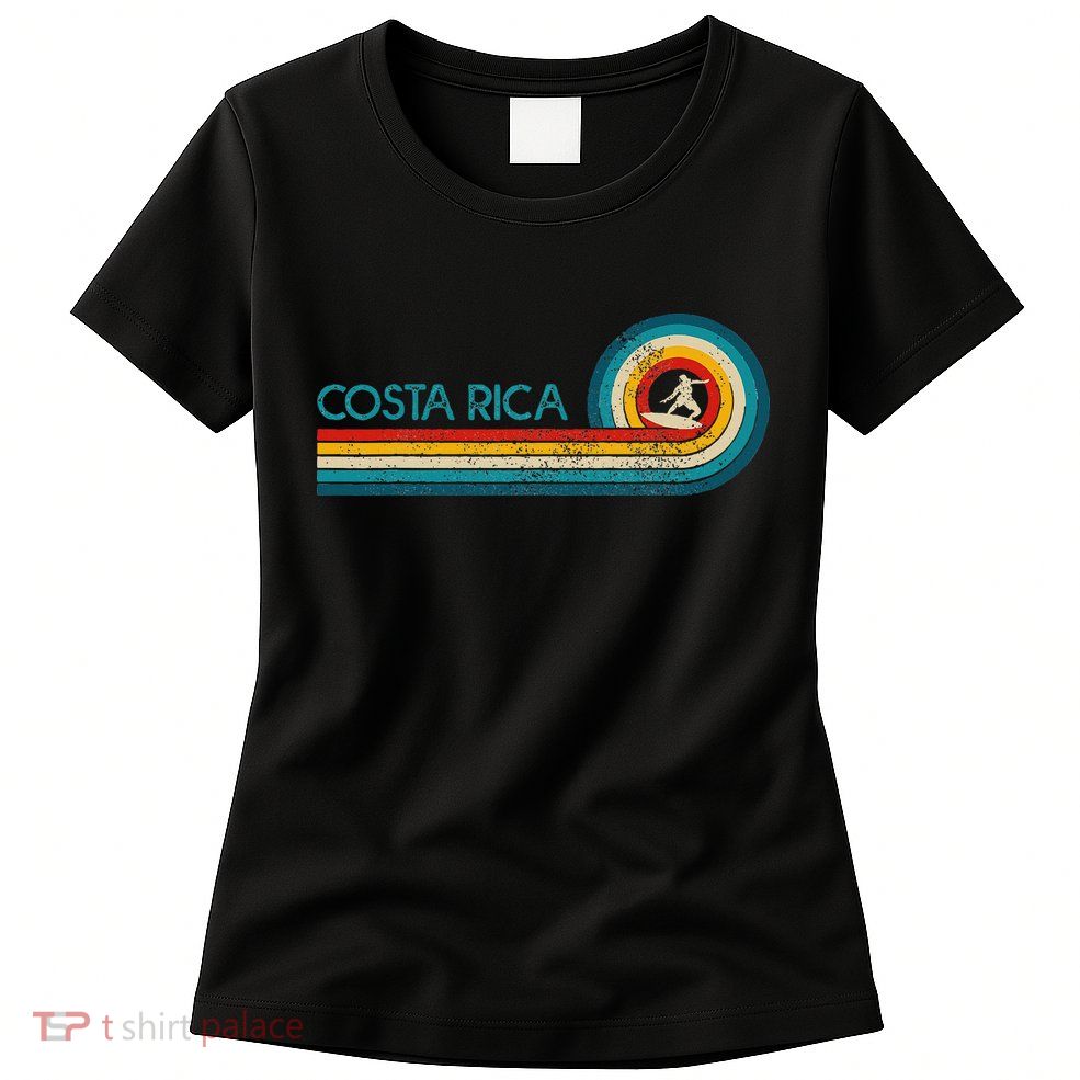 Costa Rica Surf Vintage Beach Surfer Surfing Womens T-Shirt