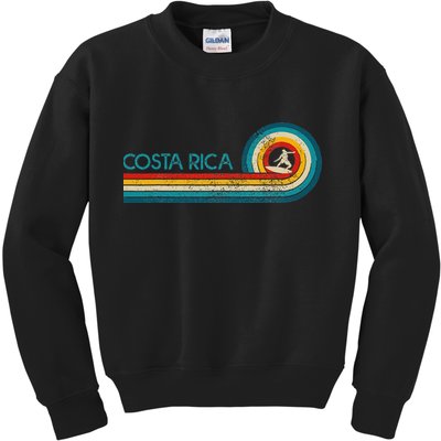Costa Rica Surf Vintage Beach Surfer Surfing Kids Sweatshirt