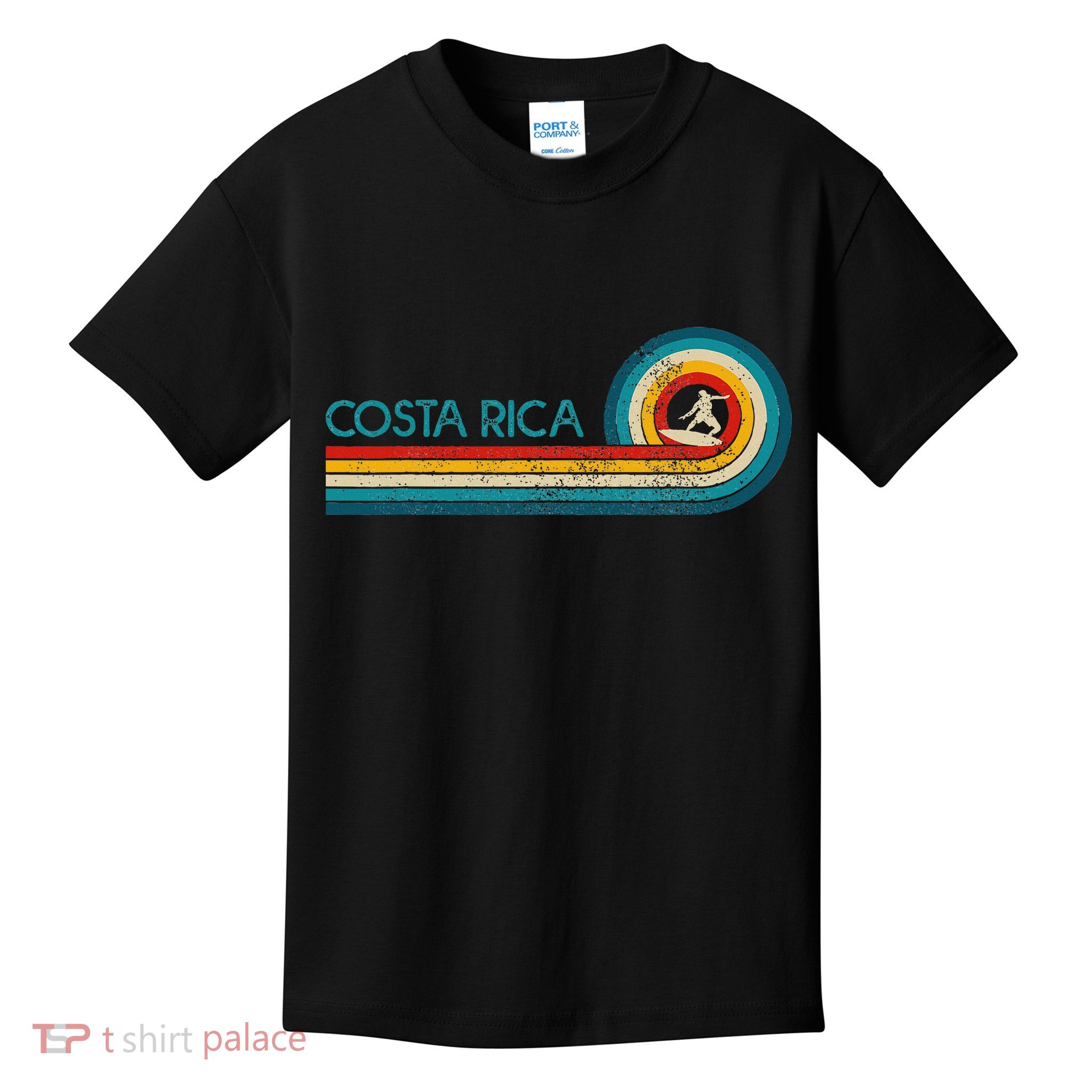 Costa Rica Surf Vintage Beach Surfer Surfing Kids T-Shirt