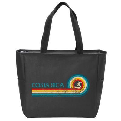 Costa Rica Surf Vintage Beach Surfer Surfing Zip Tote Bag