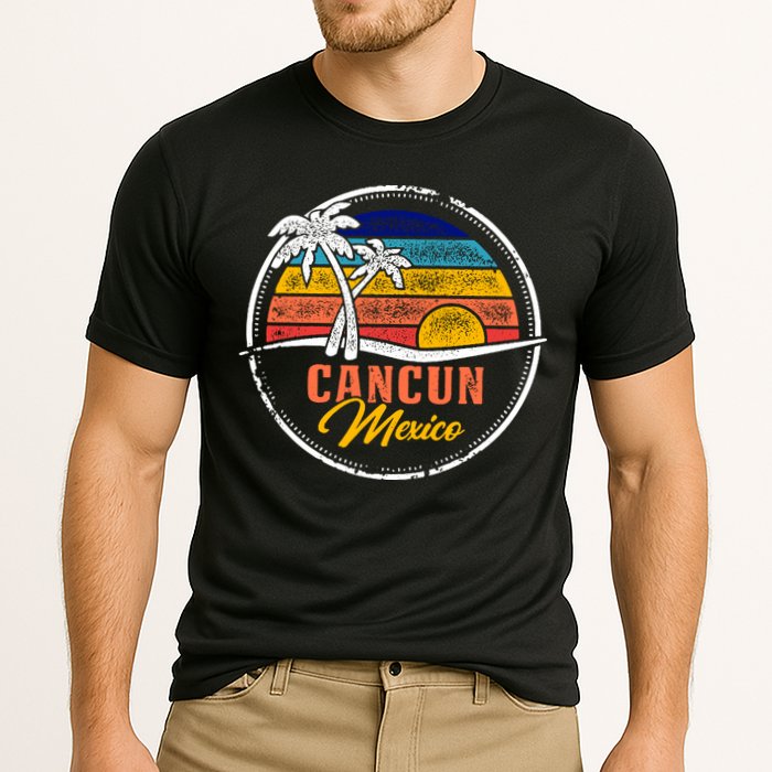 Cancun Retro Sunset Cooling Performance Crew T-Shirt