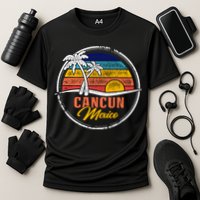 Cancun Retro Sunset Cooling Performance Crew T-Shirt