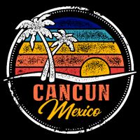 Cancun Retro Sunset Cooling Performance Crew T-Shirt