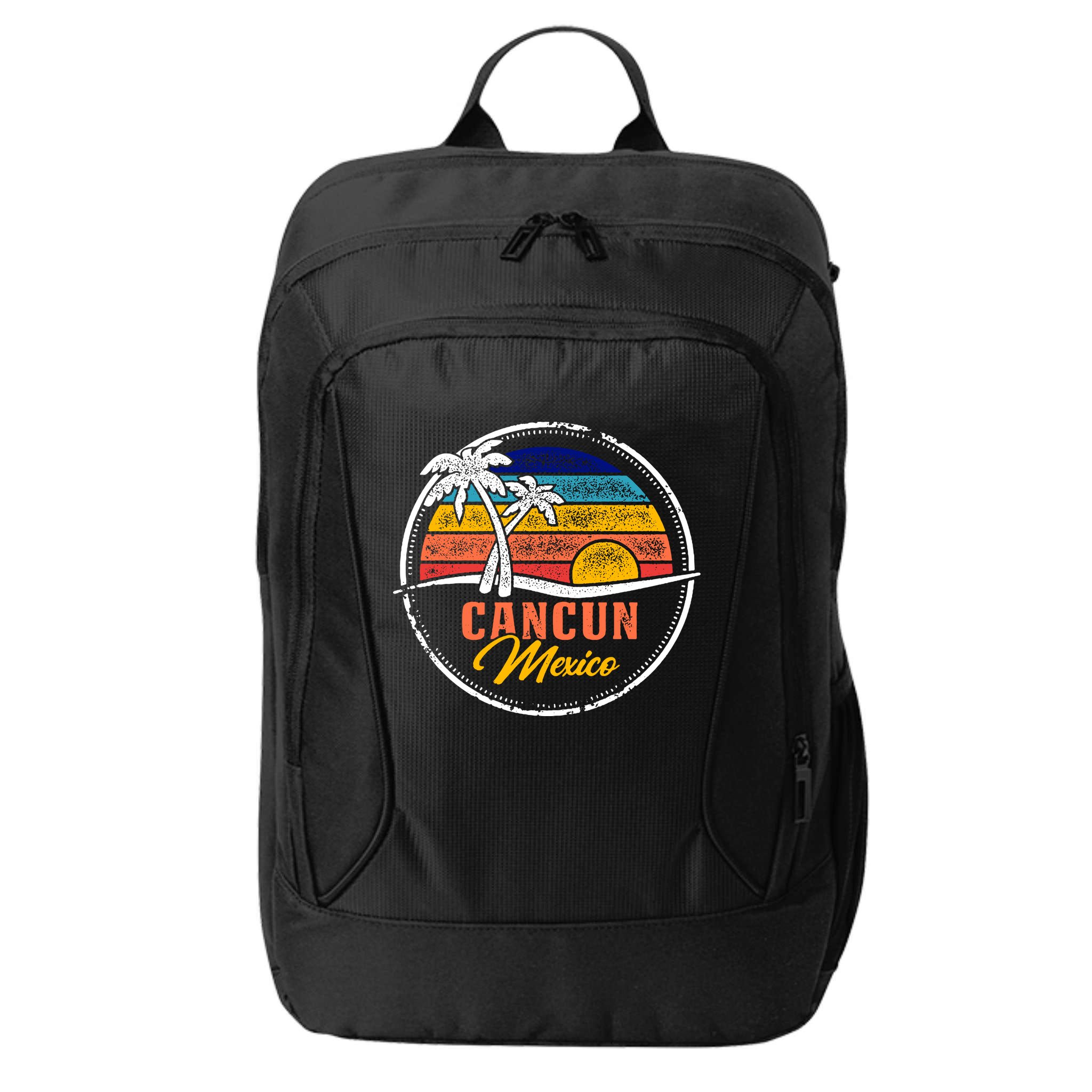 Cancun Retro Sunset City Backpack
