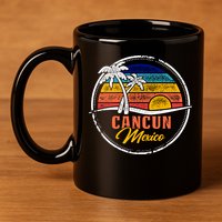 Cancun Retro Sunset 11oz C Handle Ceramic Mug