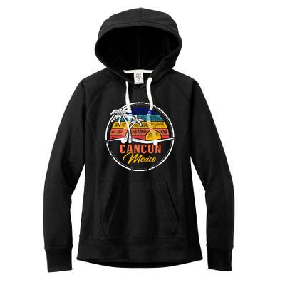 Cancun Retro Sunset Women's Fleece Hoodie