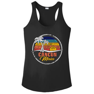 Cancun Retro Sunset Ladies PosiCharge Competitor Racerback Tank