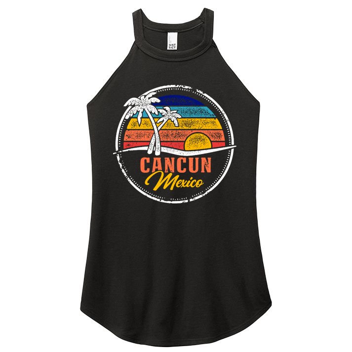 Cancun Retro Sunset Women's Perfect Tri Rocker Tank