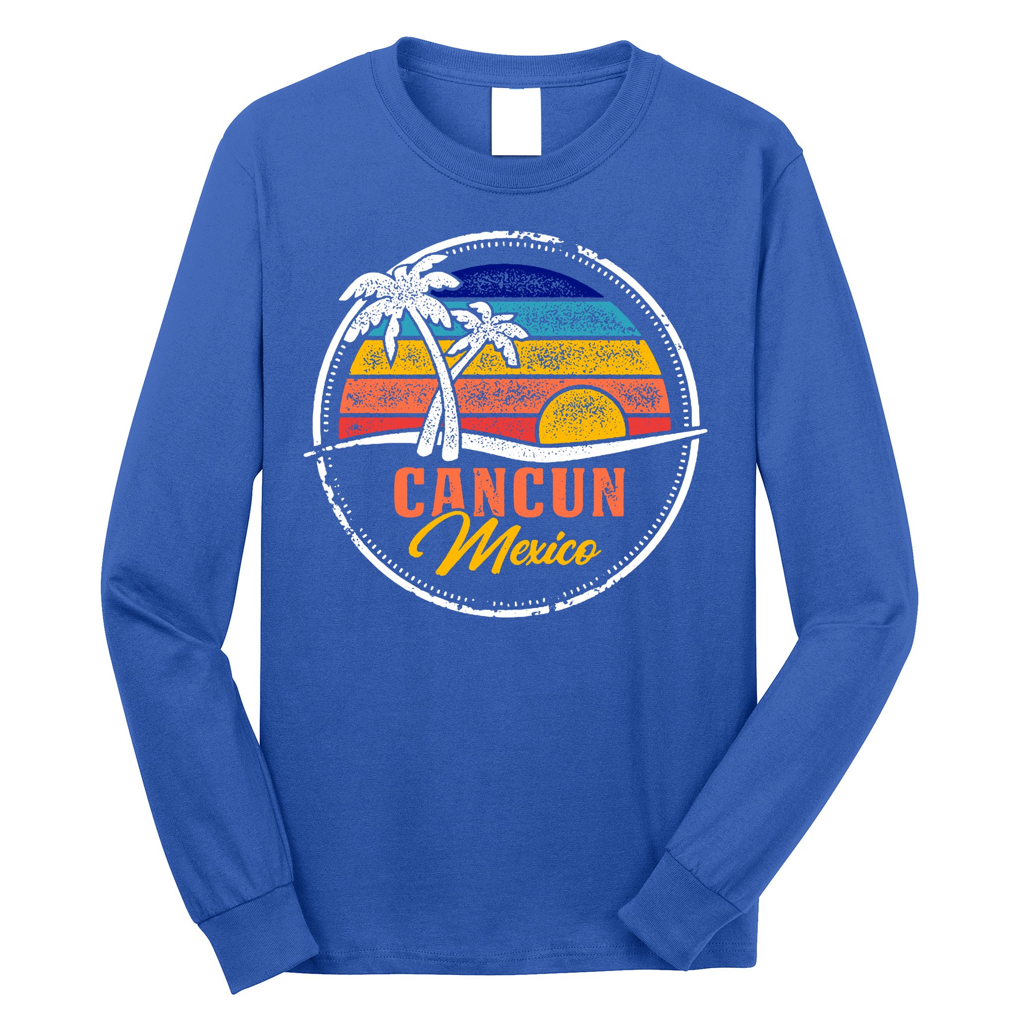 Cancun Retro Sunset Long Sleeve Shirt