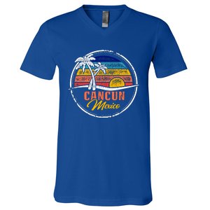 Cancun Retro Sunset V-Neck T-Shirt