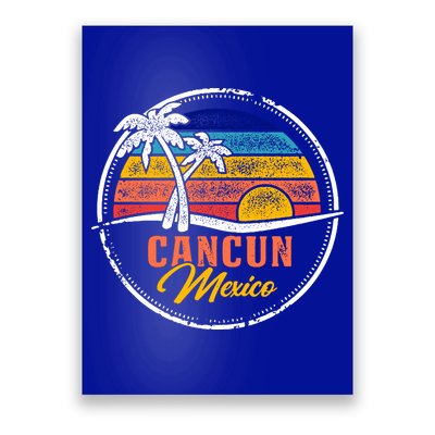 Cancun Retro Sunset Poster