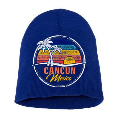 Cancun Retro Sunset Short Acrylic Beanie