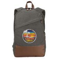 Cancun Retro Sunset Cotton Canvas Backpack