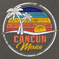 Cancun Retro Sunset Cotton Canvas Backpack