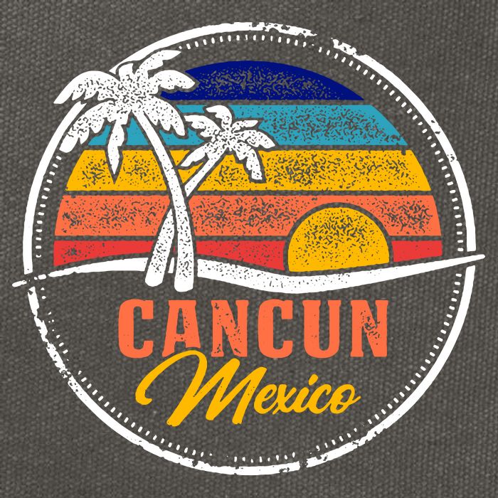 Cancun Retro Sunset Cotton Canvas Backpack