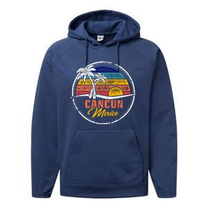 Cancun Retro Sunset Performance Fleece Hoodie