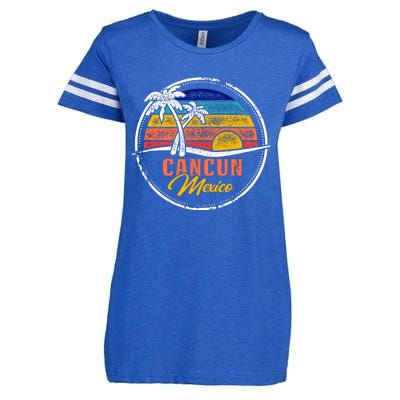 Cancun Retro Sunset Enza Ladies Jersey Football T-Shirt